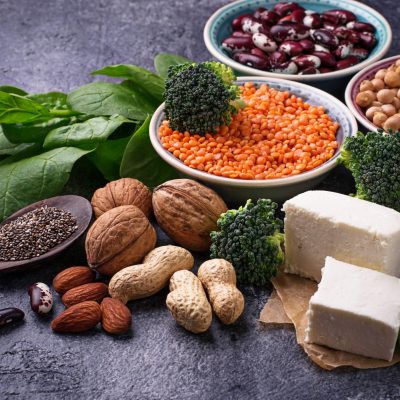 Vegan sources of protein. Healthy food concept. Selective focus